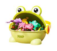 Finger Press Frog Toy - Inspire Jumping Toad Entertainment Kit, Compact Skill Training Puzzle Set, Portable Storage Bucket Game Bundle | Creative Learning Surprise Treats For School Event