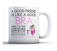 Finger prints - A Good Friend is Like A Good Bra - Printed Mug, Ceramic, 11fl.oz.