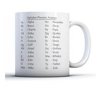 Finger prints - Alphabet Phonetic Aviation - Printed Mug, Ceramic, 11fl.oz.