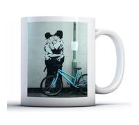 Finger prints - Banksy Kissing Coppers Police - Graffiti Artist Gift Mug, Ceramic, 11fl.oz.