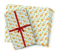 Finger prints - Cute Bowtie Fox - Animal Lover Wrapping Paper, Gift Wrap (Pack of 5 Sheets)