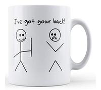Finger prints - Decorative Stick Men I've Got Your Back - Printed Mug, Ceramic, 11fl.oz.