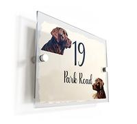 Finger prints - Dog Chocolate Labrador Acrylic House Sign/Plaque - Personalised