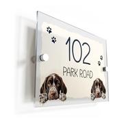 Finger prints - German Shorthaired Pointer Dog Puppy Cream Acrylic House Sign/Plaque - Personalised