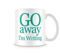 Finger prints - Go Away I'm Writing - Printed Mug, Ceramic, 11fl.oz.