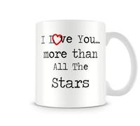 Finger prints - I Love You More Than All The Stars - Romantic Gift Mug, Ceramic, 11fl.oz.