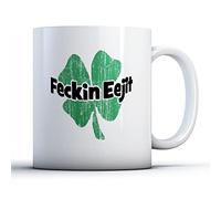 Finger prints - Irish Four Leaf Clover - Feckin Eejit - Printed Mug, Ceramic, 11fl.oz.
