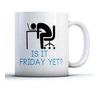 Finger prints - is It Friday Yet? - Funny Colleague Gift Mug, Ceramic, 11fl.oz.