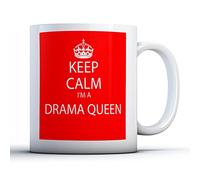 Finger prints - Keep Calm I'm A Drama Queen - Funny Dramatic Gift Mug, Ceramic, 11fl.oz.