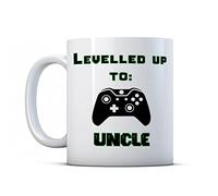 Finger prints - Levelled Up to Uncle - New Baby Gift Mug, Ceramic, 11fl.oz.
