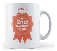 Finger prints - Mum's Second Favourite Child - Funny Sibling Gift Mug, Ceramic, 11fl.oz.