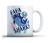 Finger prints - Papa Shark! - Family Song Gift Mug, Ceramic, 11fl.oz.