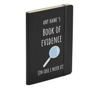 Finger prints - Personalised Book Of Evidence - Funny Soft Touch Black Notebook