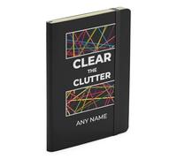 Finger prints - Personalised Clear The Clutter - Soft Touch Black Notebook