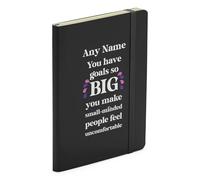 Finger prints - Personalised Goals So Big You Make Small Minded People Uncomfortable - Soft Touch Black Notebook
