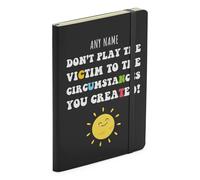 Finger prints - Personalised Hidden Message Don't Play The Victim - Funny Soft Touch Black Notebook