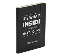 Finger prints - Personalised Its Whats Inside This Notebook That Counts - Soft Touch Black Book