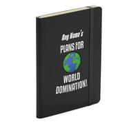 Finger prints - Personalised Plans For World Domination - Funny Soft Touch Black Notebook