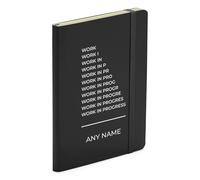 Finger prints - Personalised Work In Progress - Soft Touch Black Notebook For Friend Or Colleague