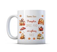 Finger prints - Pumpkin Spice & Everything Nice - Cute Autumn Personalised Gift Mug, Ceramic, 11fl.oz.