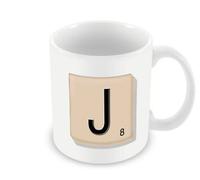 Finger prints - Scrabble Board Tile J - Printed Mug, Ceramic, 11fl.oz.