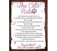 Finger prints - The Cats Rules - Vintage Metal Wall Sign