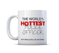 Finger prints - The World's Hottest Police Officer - Funny Policing Gift Mug, Ceramic, 11fl.oz.