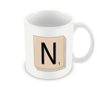 Finger prints - Tile Letter N - Board Game Gift Mug, Ceramic, 11fl.oz.