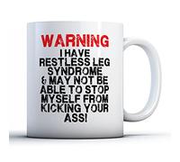 Finger prints - Warning I Have Restless Leg Syndrome - Printed Mug, Ceramic, 11fl.oz.