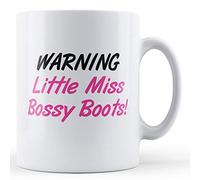 Finger prints - Warning Little Miss Bossy Boots - Printed Mug, Ceramic, 11fl.oz.