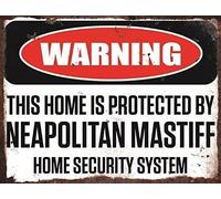 Finger prints Warning This Home Is Protected By Neapolitan Mastiff Home Security System Small Metal Wall Plate