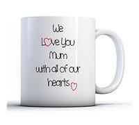 Finger prints - We Love You Mum with All Our Hearts - Mother's Day Gift Mug, Ceramic, 11fl.oz.