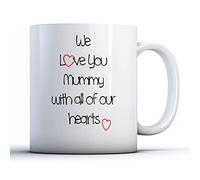 Finger prints - We Love You Mummy with All Our Hearts - Mother Gift Mug, Ceramic, 11fl.oz.