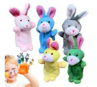 Finger Puppet Set - Soft Plush Fabric, Five Piece Animal Puppet Pack | 10cm Size 50g Weight Portable Mini Toy, Realistic Rabbit Character Theater Prop For Children Party Favor