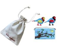 Finger Puppet Two Little Dicky Birds with beautifully made Tree Branch Bag, Colorful finger Puppet for Creative Play