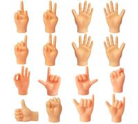 Finger Puppets, 16 Piece Mini Hand Puppets Set, Tiny Hands Toy for Interactive Play, Fake Finger Novelty Gifts, Small Hands Puppet Collection for Party Favors