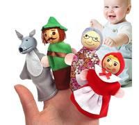 Finger Puppets - 4 Pieces Finger Puppet Toy, Soft Puppet Toys Learning Aid Mini Figures Toy for Party Playtime