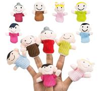 Finger Puppets, Finger Puppets for Toddlers, 6Pcs Family Members Mini Plush Figures Toys, Finger Doll Puppet Show Props Hand for Shows, Soft Plush Hand Puppets Toy for Kids