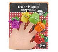 Finger Puppets for children and babies | 5 Fruits and Vegetables | BPA-free PVC Puppets | Bath Toys | Hand Puppets | Stories