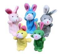 Finger Puppets - Plush Animal Toy Set, Soft Interactive Puppet Collection | Five Piece Bunny Friends Playtime Set, Educational Kids Boys Girls Show Toys for Storytelling