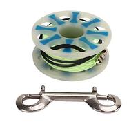 Finger Reel Diving Spool 30m Polyester Fiber Night Reflective Flat Line Lightweight Durable Diving Finger Reel with Double Ended Hook for Sports Divers and Water Enthusiasts (Deep Sea Blue)