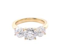 Finger Ring for Women, Vintage Rings Set for Women with 3Pcs 4 Claws Round Moissanite 18K Yellow Gold Size K 1/2