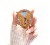 Finger Ring Stand Grip,Butterfly Glitter Universal Metal Ring Kickstand with Mirror for iPhone 17 Pro Max, Galaxy S26 Ultra,Ring Grip Holder for All Smartphone(Orange)