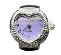 Finger Ring Timepiece - Creative Heart Shape Mini Watch, Retro Fashion Elastic Band, 0.79inch Lightweight Portable Jewelry Clock | Casual Office Travel Accessory for Men Women
