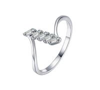 Finger Rings for Women Band Ring 14K White Vintage Au585 Size O 1/2 Pink Triangle 4X4mm Morganite Stackable for Mother Simple