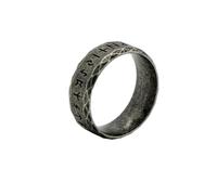 Finger Rings for Women, Stainless Steel Rings Jewelry Bronze Size R 1/2 Vintage Geometric Characters 8mm Custom Gifts for Wife Prom Jewelry
