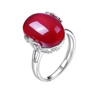 finger rings Women's Rings Jewelry Ring With Oval Cut Blue Red Green Agate Ring Wedding s Adjust Size jewelry