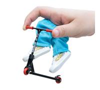 Finger Scooter With Pants And Shoes, Scooter Alloy Fidget & Finger Toys Set For Kids Adults, Metal Fingerboard Skateboard Training Toys With Grip Tricks And Party Favors Accessories