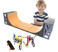 Finger Skate Park Kit - Mini Skater Set, Toy Fingerboards | Kids Small Ramp & Obstacle Course with Repair Tools, Key Settings for Kids and Kids Learning Finger Tricks