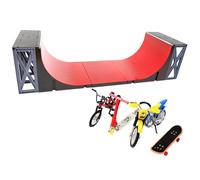 Finger Skate Park Ultimate Half Pipe Ramp Set, Board m-ini Finger Toys, Skate Park Kit, Finger Skateboard Ramps Sets With Skateboard, Scooter, Motorcycle, Kids Children Finger Skater